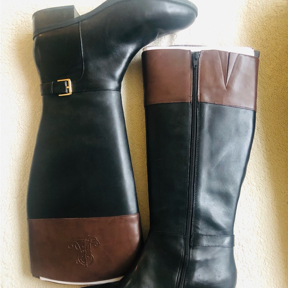 Ralph Lauren Classic Two-tones boots. New in Box and Never worn. Smoke free home